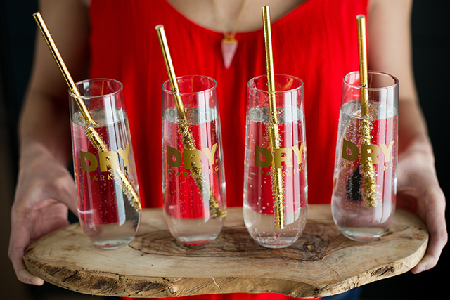 Galentine's Party, champagne flutes, mocktail